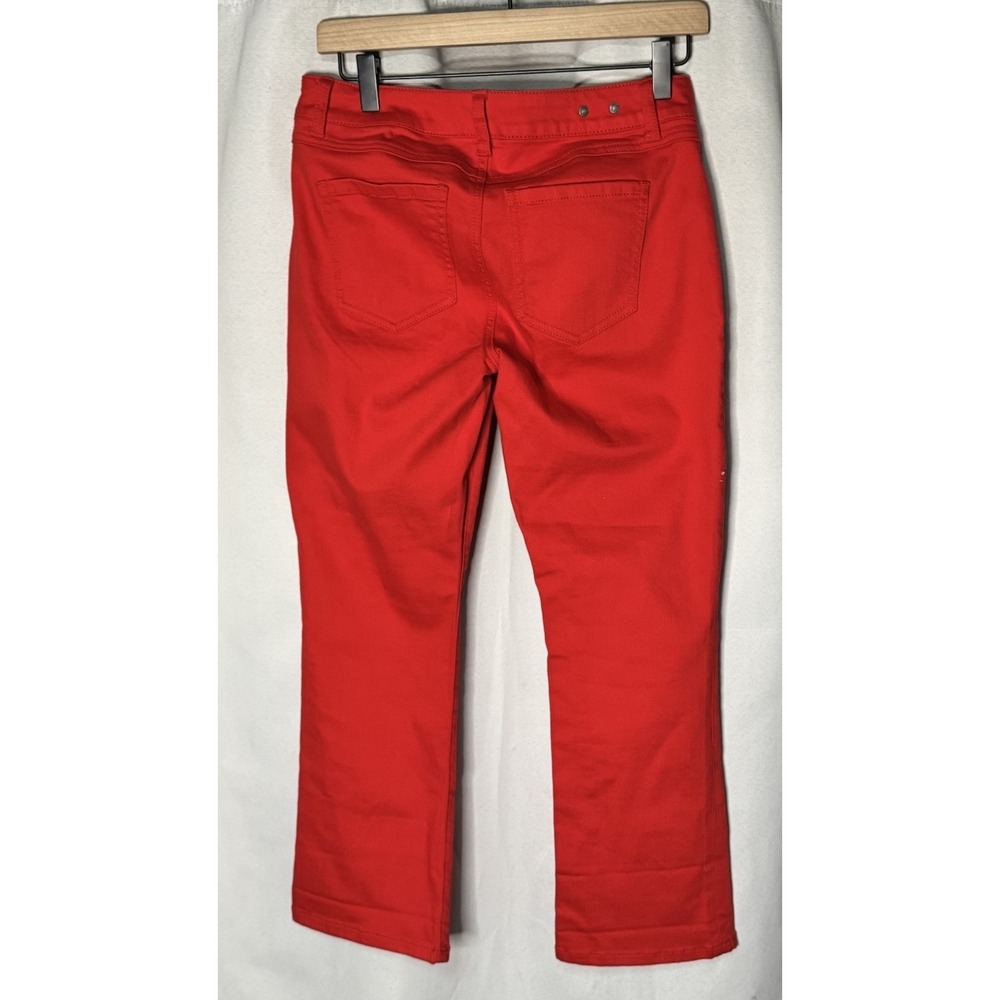 Cabi Red Kick Flare Jeans Womens Size 2 Stretch Denim Cropped Pants 6496 Bold - Picture 4 of 5